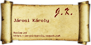 Járosi Károly névjegykártya